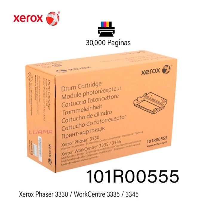 Drum Xerox 101R00555 Phaser 3330 WorkCentre 3335 3345 30,000 Página