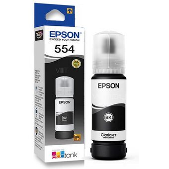 Botella de Tinta Epson T554120 (554) Negro 70ml Botella de Tinta Epson T554120 (554) Negro 70ml
