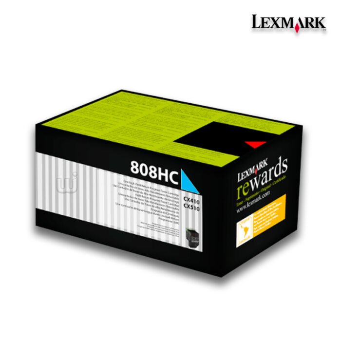 Tóner Lexmark 80C8HC0 (808HC) Cyan 3,000pag Tóner Lexmark 80C8HC0 (808HC) Cyan 3,000pag