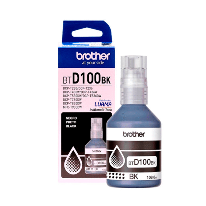 Botella de Tinta Brother BTD100BK Negro DCP-T230 108ML