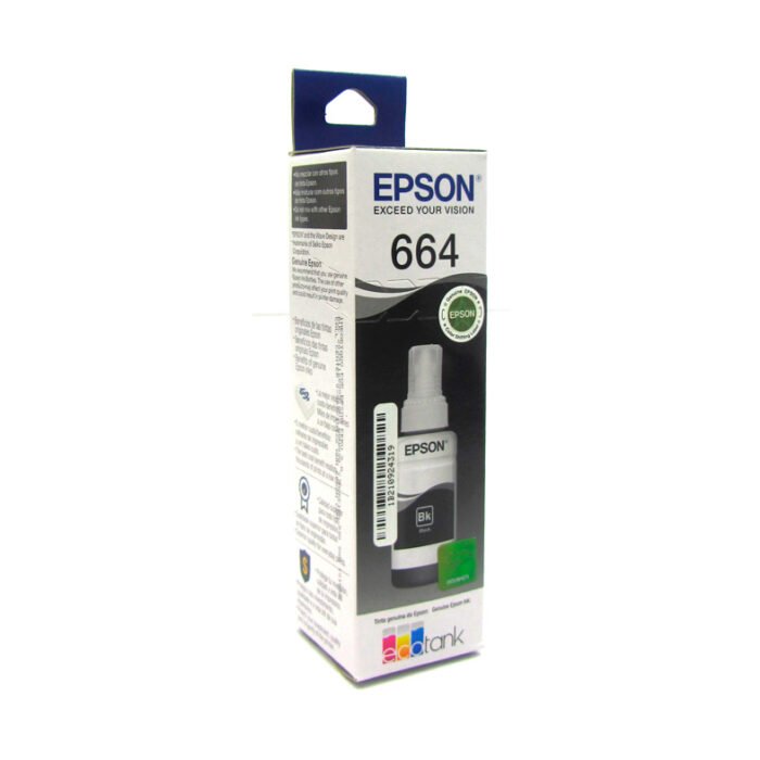 Botella de Tinta Epson T664 (T664120) Negro 70ml Botella de Tinta Epson T664 (T664120) Negro 70ml