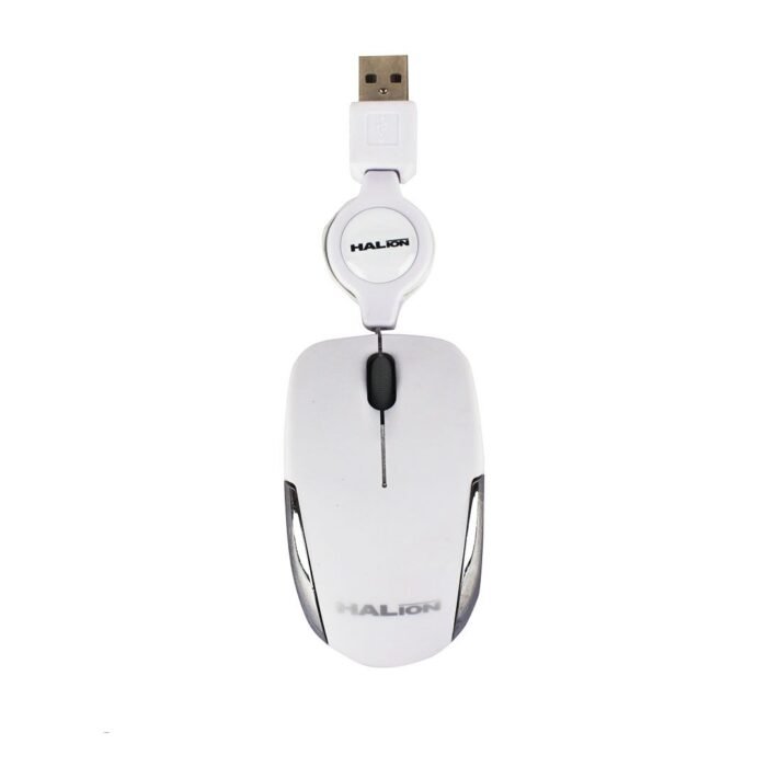 Mouse Halion Hermes Mini M1858 USB White Retractil