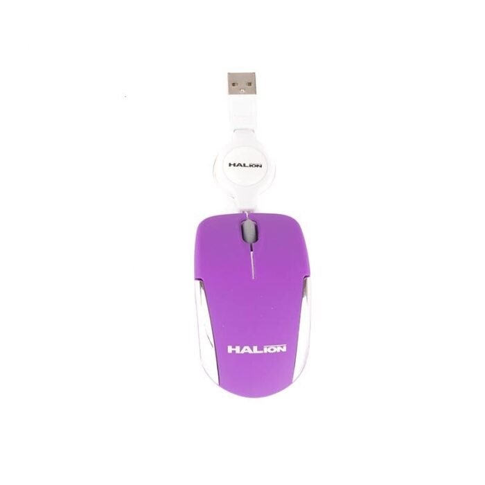 Mouse Halion Hermes Mini M1858 USB Morado Retractil Mouse Halion Hermes Mini M1858 USB Morado Retractil