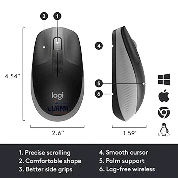 Mouse Logitech M190 Wireless Charcoal