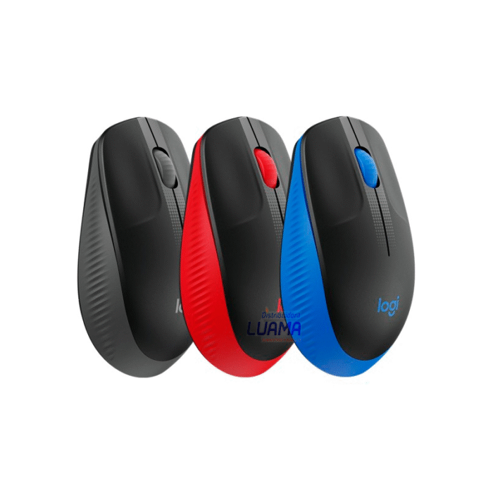 Mouse Logitech M190 Wireless Full-Size Charcoal, Blue, Red