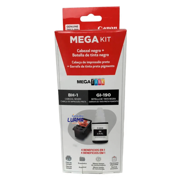 Kit Cabezal Canon Pixma Negro BH-1 + Botella de Tinta GI-190 Negro Kit Cabezal Canon Pixma Negro BH-1 + Botella de Tinta GI-190 Negro