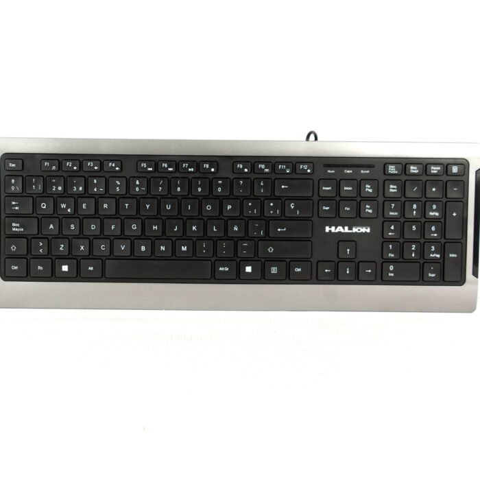 Teclado Halion HA-K166 Multimedia USB Gris/Black