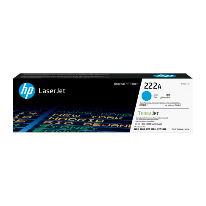 Toner HP W2221A (222A) LJ M3303 Cyan 1,200 Pgs Toner HP W2221A (222A) LJ M3303 Cyan 1,200 Pgs
