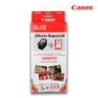 Tinta Canon CL-141 + Papel Foto 4″X6″ Tricolor 180 Pag