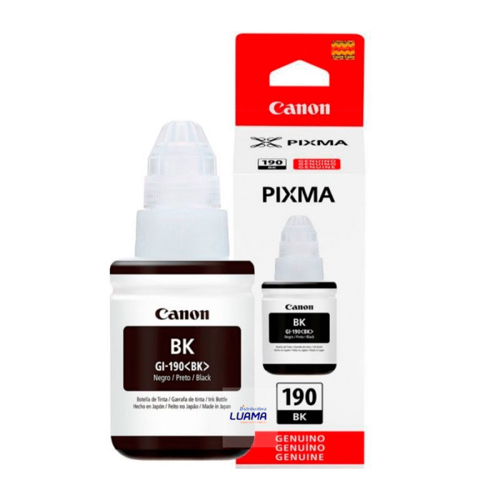 Tinta Canon GI-190BK Negro 135ML 6,000 Pag. G2100, G3100