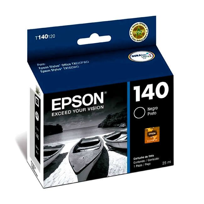Tinta Epson T140120 (140) Negro 1,540 Pag Tinta Epson T140120 (140) Negro 1,540 Pag