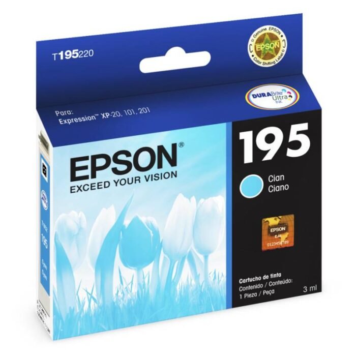 Tinta Epson T195220 (195) Cyan 210 Pag Tinta Epson T195220 (195) Cyan 210 Pag