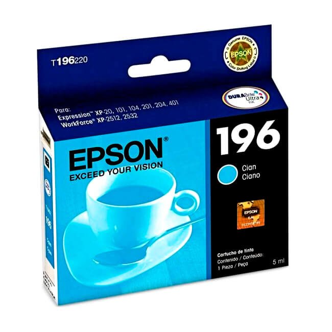 Tinta Epson T196220 (196) Cyan 290 Pag Tinta Epson T196220 (196) Cyan 290 Pag