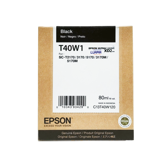 Tinta Epson T40W120 Negro SureColor: SC-T3170 80 ml. Tinta Epson T40W120 Negro SureColor: SC-T3170 80 ml.