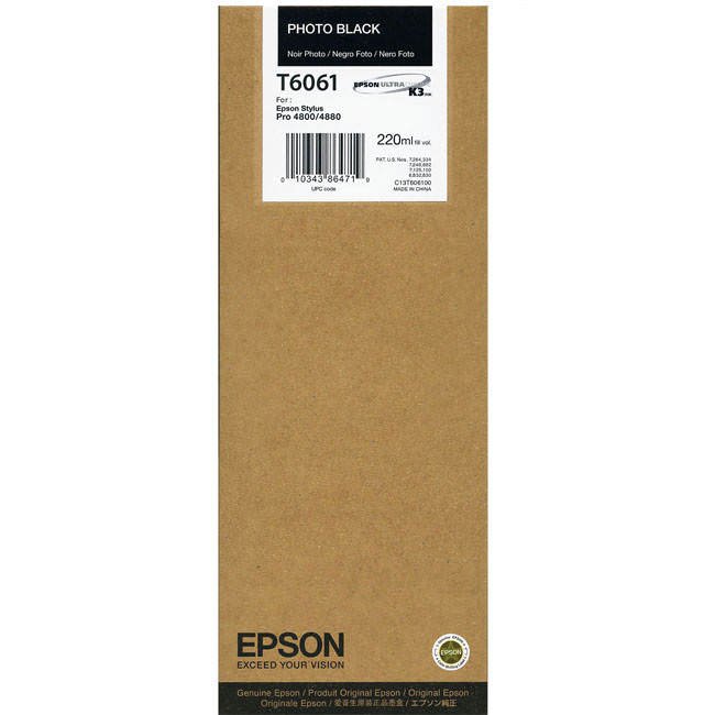 Tinta Epson T606100 Photo Black (220ML) Tinta Epson T606100 Photo Black (220ML)