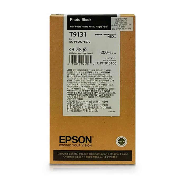 Tinta Epson T913100 Photo Black (200ML) Tinta Epson T913100 Photo Black (200ML)