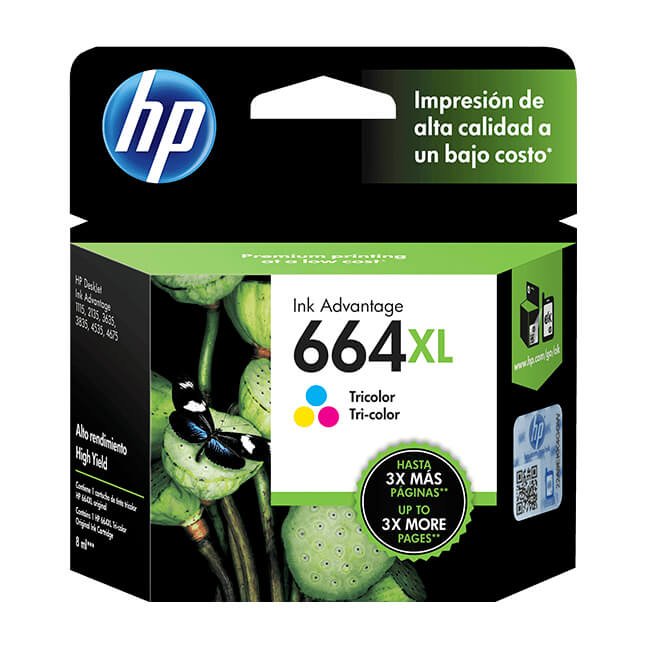 Tinta Hp F6V30AL (664XL) Tricolor 330Pag. Tinta Hp F6V30AL (664XL) Tricolor 330Pag.