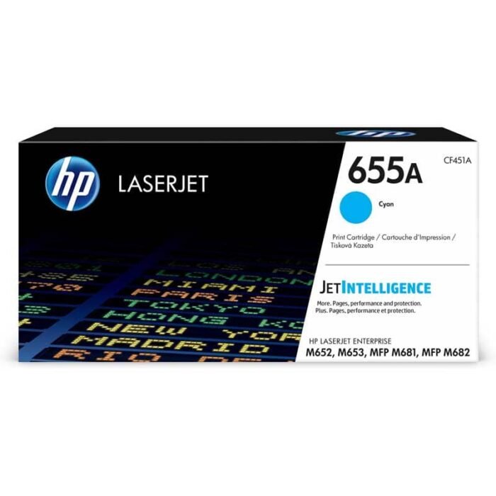 Tóner HP 655A (CF451A) Cyan 10,500 Pag Color LaserJet Enterprise M652dn Tóner HP 655A (CF451A) Cyan 10,500 Pag Color LaserJet Enterprise M652dn