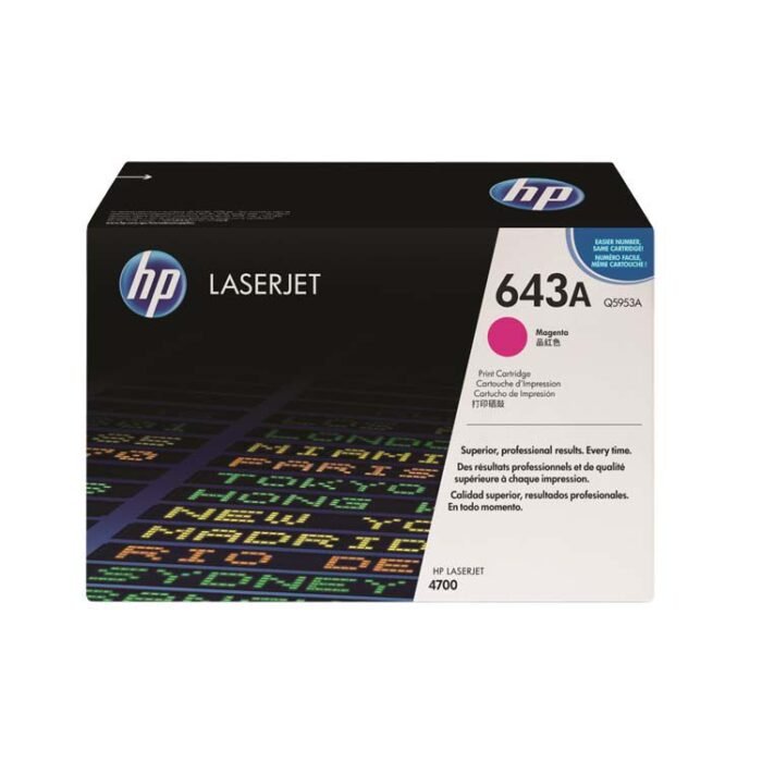 Tóner Hp 643A (Q5953A) Magenta 10,000 Pag Color LaserJet 4700 Tóner Hp 643A (Q5953A) Magenta 10,000 Pag Color LaserJet 4700