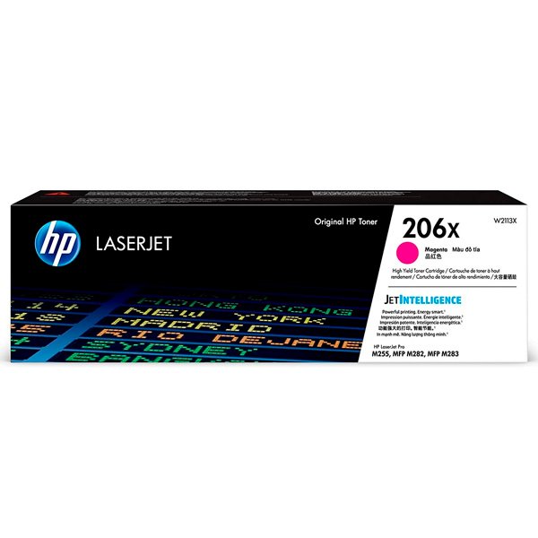 Tóner Hp 206X (W2113X) Magenta 2,450 Pág Color LaserJet Pro M454 Tóner Hp 206X (W2113X) Magenta 2,450 Pág Color LaserJet Pro M454