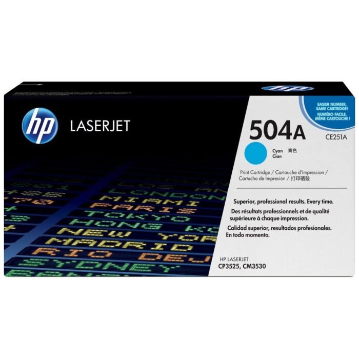 Toner Hp 504A (CE251A) Cyan 7,000 Pag LaserJet Color CM3530 Toner Hp 504A (CE251A) Cyan 7,000 Pag LaserJet Color CM3530