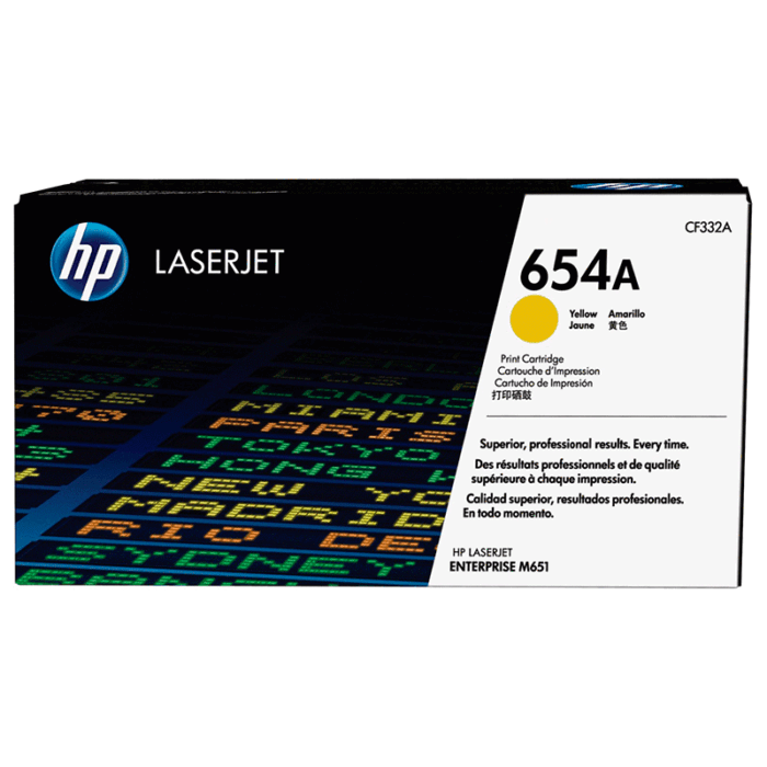 Tóner Hp 654A (CF332A) Yellow 15,000 Pag Color LaserJet Enterprise M651dn Tóner Hp 654A (CF332A) Yellow 15,000 Pag Color LaserJet Enterprise M651dn