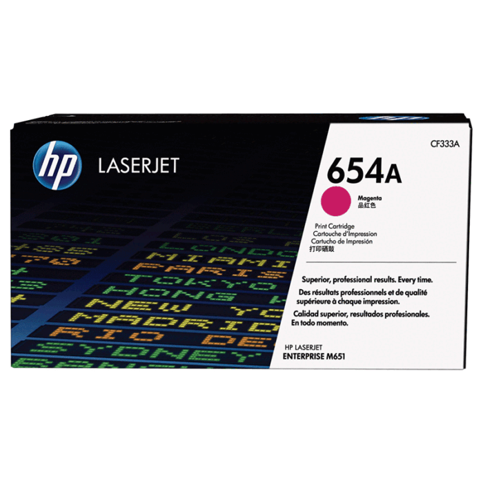 Tóner Hp 654A (CF333A) Magenta 15,000 Pag Color LaserJet Enterprise M651dn Tóner Hp 654A (CF333A) Magenta 15,000 Pag Color LaserJet Enterprise M651dn