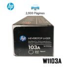 Tóner Hp 103A (W1103A) Negro 2500pag Laser Neverstop 1200w 1000w
