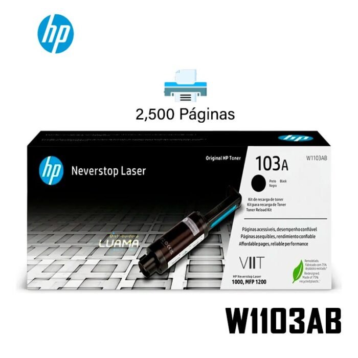 Tóner Hp 103A (W1103A) Negro 2500pag Laser Neverstop 1200w 1000w