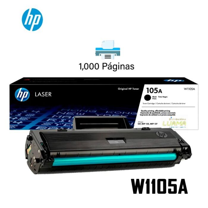 Tóner Hp 105A (W1105A) Negro 1000 Pag Laser 107w 135a 137fnw