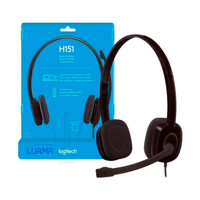 Audífono Logitech H151 c/Microf. Stereo Black (981-000587)-UY