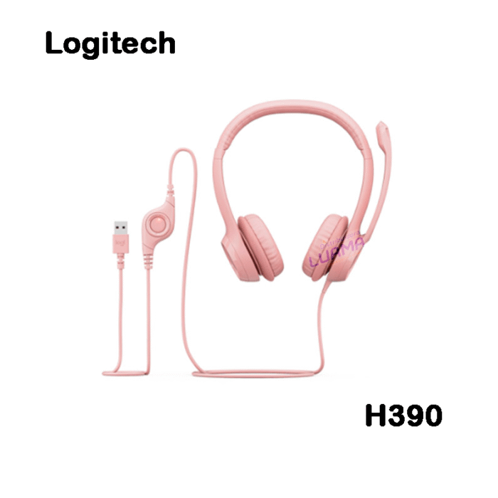 Audífono Logitech H390 Con Microf. USB Noise Cancelling Rosada