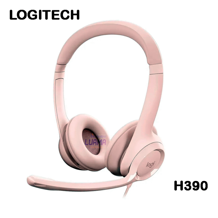 Audífono Logitech H390 Con Microf. USB Noise Cancelling Rose (981-001280)