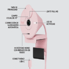 Cámara Logitech Brio 300 Rose