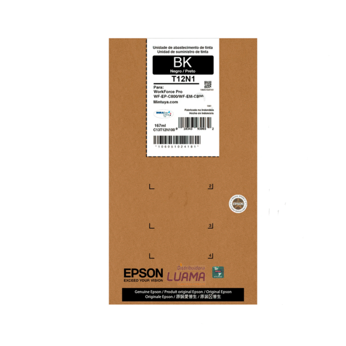 Tinta Epson T12N100-Al Negro (167ml) P/WF Pro EM-C800 Tinta Epson T12N100-Al Negro (167ml) P/WF Pro EM-C800
