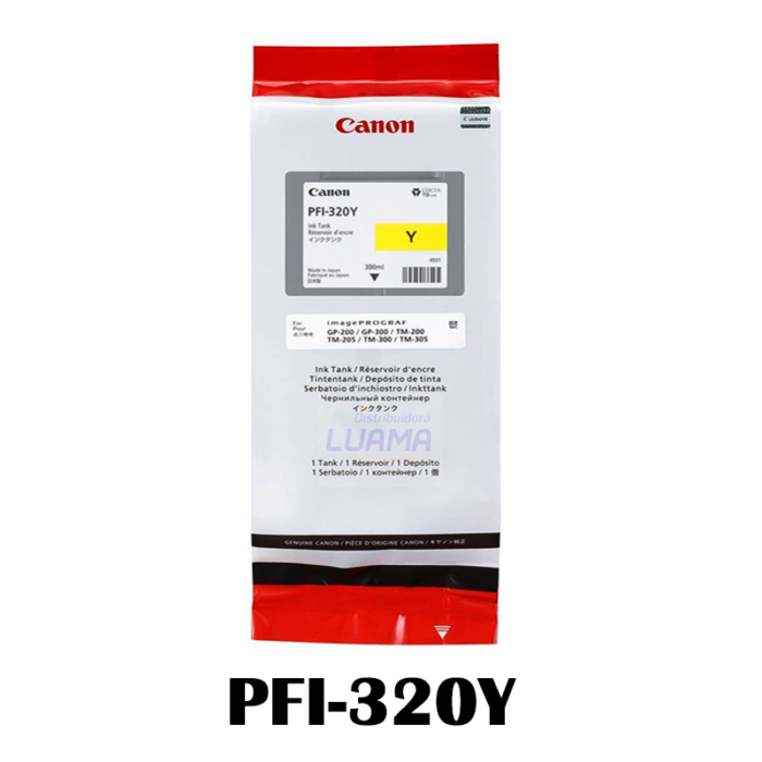 Tinta Canon PFI-320Y Yellow 300ML