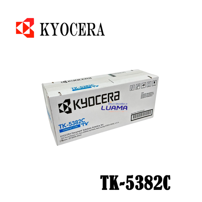 Tóner Kyocera TK-5382C Ecosys MA4000cifx, MA4000cix, PA4000cx Cyan 10,000 Páginas Tóner Kyocera TK-5382C Ecosys MA4000cifx, MA4000cix, PA4000cx Cyan 10,000 Páginas