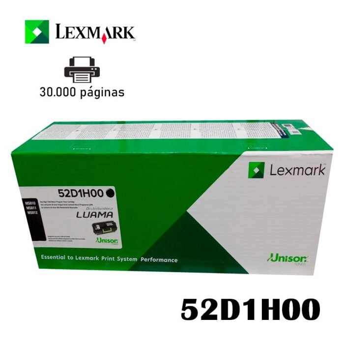 Toner Lexmark 52D1H00 Negro MS710/MS711/MS810/MS811/MS812 de 30 000 páginas
