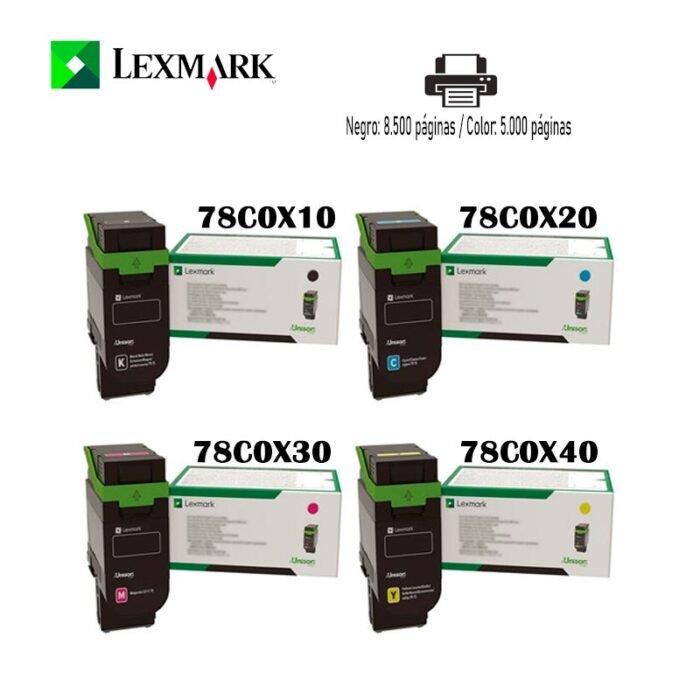 Toner Lexmark 78C0X10 Black CS421 CX421 CX522 8,500 Paginas