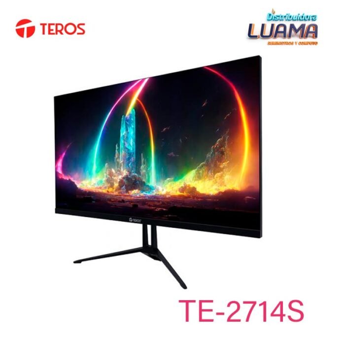 Monitor Plano TEROS TE-2714S, 27″ FHD IPS,144Hz,1ms, HDMI, DP, Audio Out, Parlantes, Negro