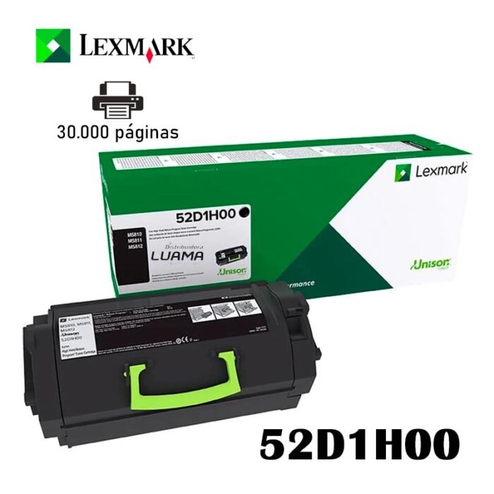Toner Lexmark 52D1H00 Negro MS710/MS711/MS810/MS811/MS812 de 30 000 páginas