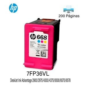 Tinta HP 7FP36VL (668) Tricolor (DJ 2975 / 4375) 200 Páginas