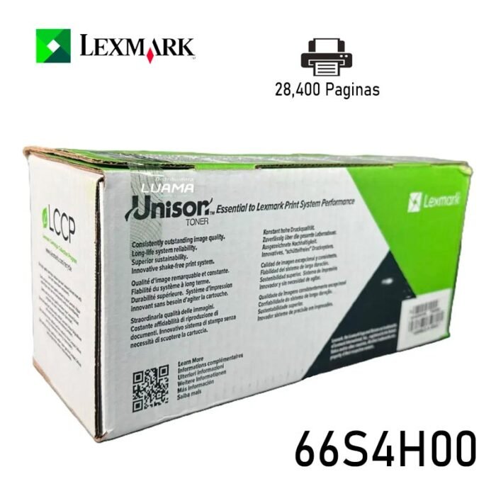 Tóner Lexmark 66S4H00 Negro MS531, MX532 28.400 Paginas