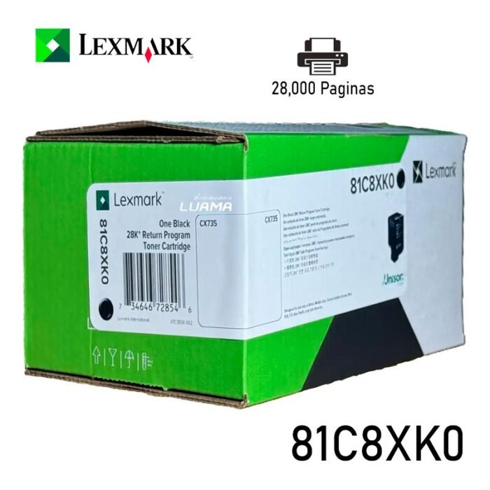 Toner Lexmark 81C8XK0 Black 28.K Original CS/X73X