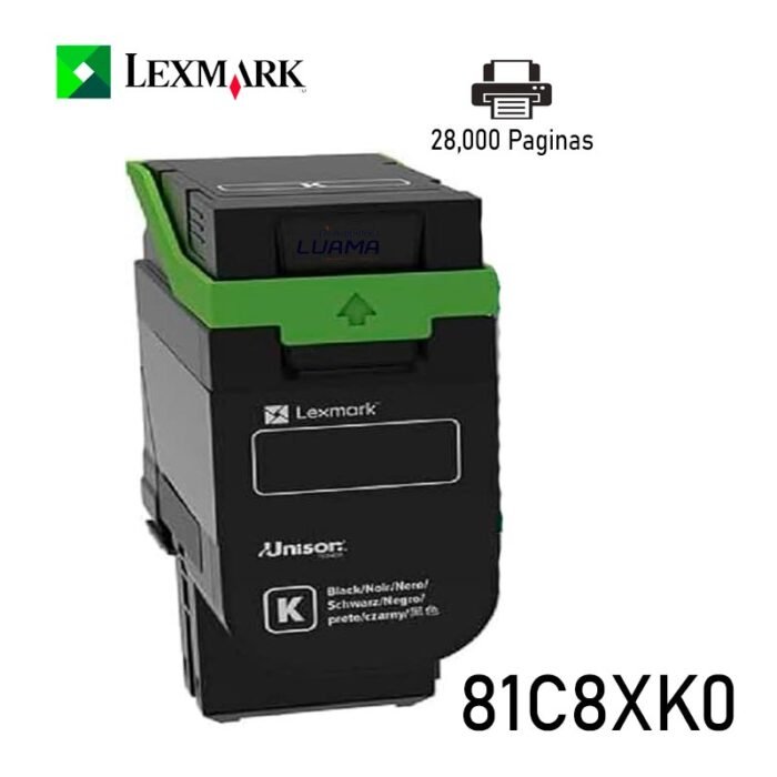 Toner Lexmark 81C8XK0 Black 28.K Original CS/X73X