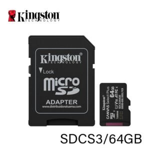 MEMORIA MICROSDHC 64GB 100MB/S C10+ADP KINGSTON (SDCS3/64GB)