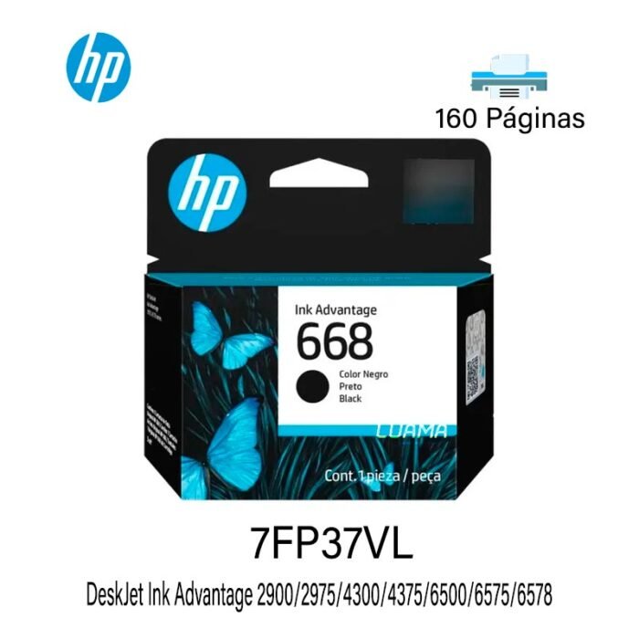 Tinta HP 7FP37VL (668) Negro (DJ 2975 / 4375) 160 Páginas