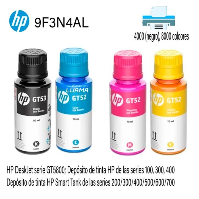 Tinta HP 9F3N4AL Bottle (GT53/GT52) Combo Pack