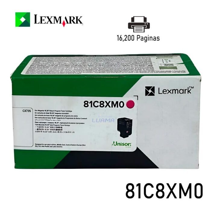 Toner Lexmark 81C8XM0 Magenta 16.2K Original CS/X73X