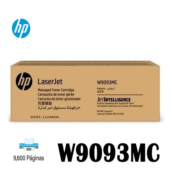 Tóner hp W9093MC Magenta LJ E45028 9600 páginas Tóner hp W9093MC Magenta LJ E45028 9600 páginas